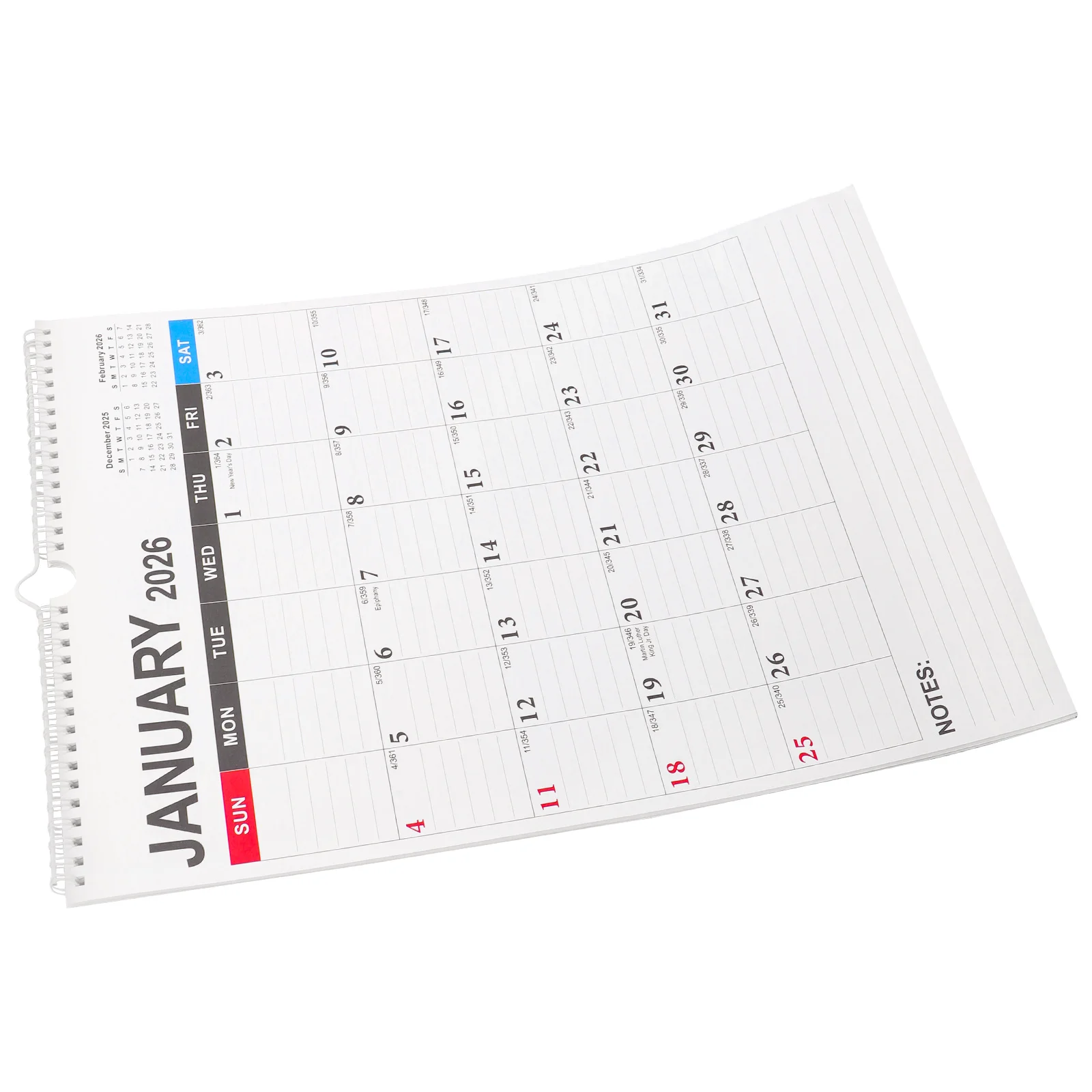

2026 Wall Calendar 18 Month Planner Wirebound Coil Design Sturdy Paper Home Decor Monthly Schedule Schooling 2025-2026