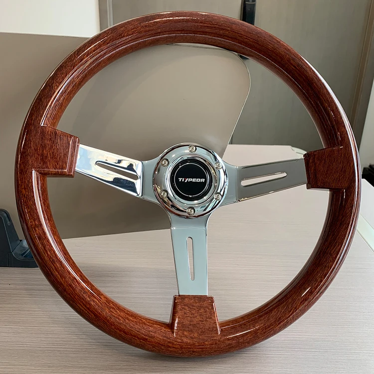 

ABS 14ines Universal Deep Disc Steering Wheel Wood Grain Modified Steering Wheel