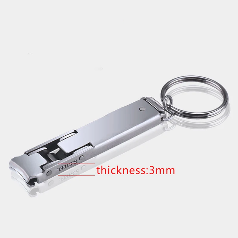 1pc ultra-fino cortador de unhas dobrável portátil viagem unha chaveiro tesoura cortador de aço inoxidável ferramenta manicure