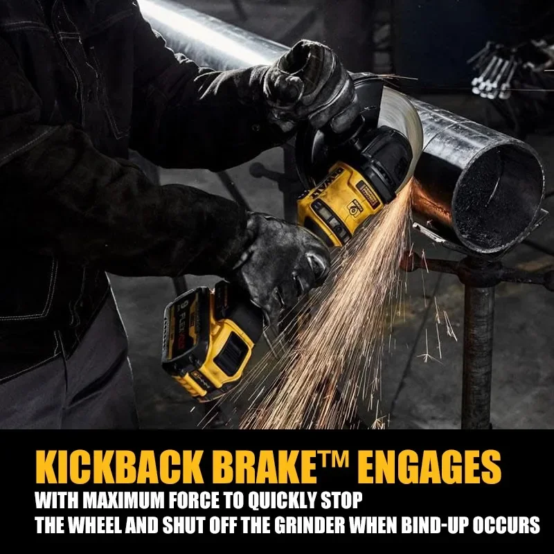 DEWALT DCG440 Kit Brushless Cordless 180MM(7 in.) Grinder KICKBACK BRAKE™ 60V Lithium Power Tools 6500RPM With Battery Charger