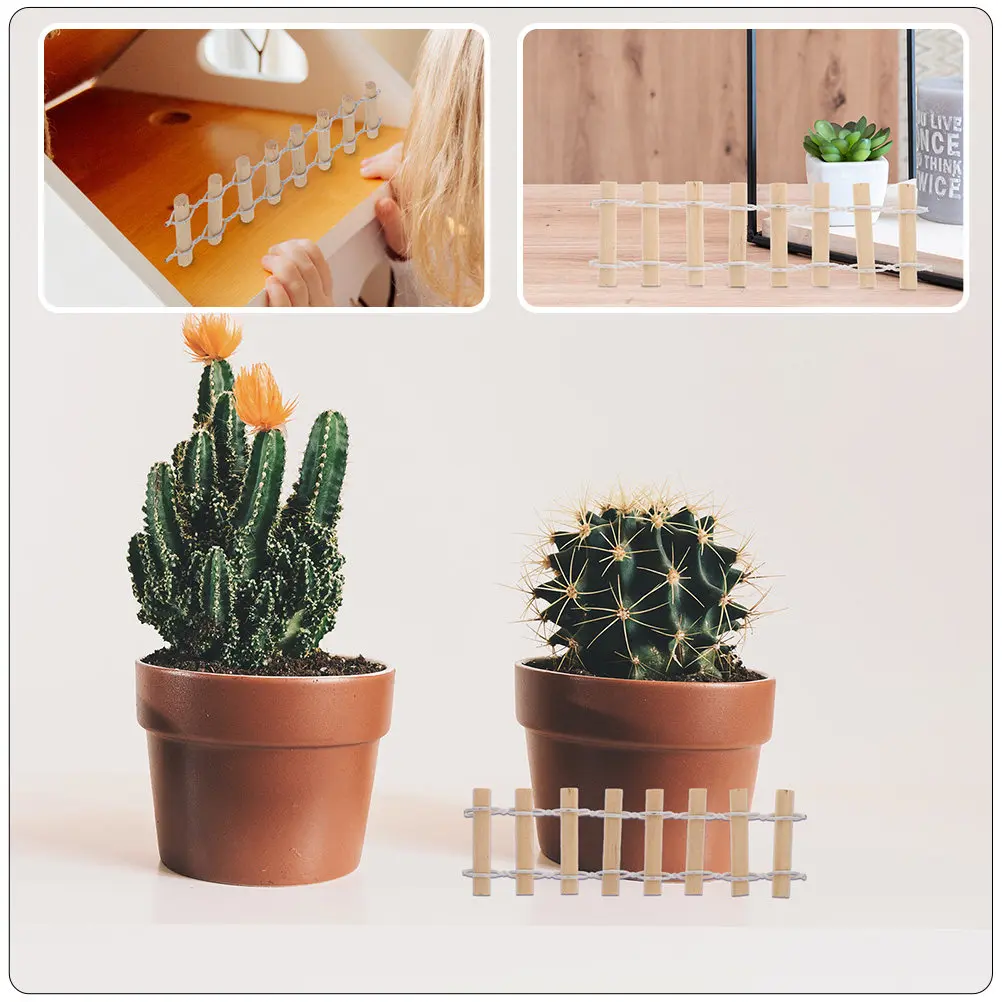 12 szt. Miniaturowe ogrodowe ogrodzenia drewniane, małe drewniane obramowania, dekoracje do bonsai, do mini domków, do samodzielnego tworzenia krajobrazów, mikro-scen, ozdoby.