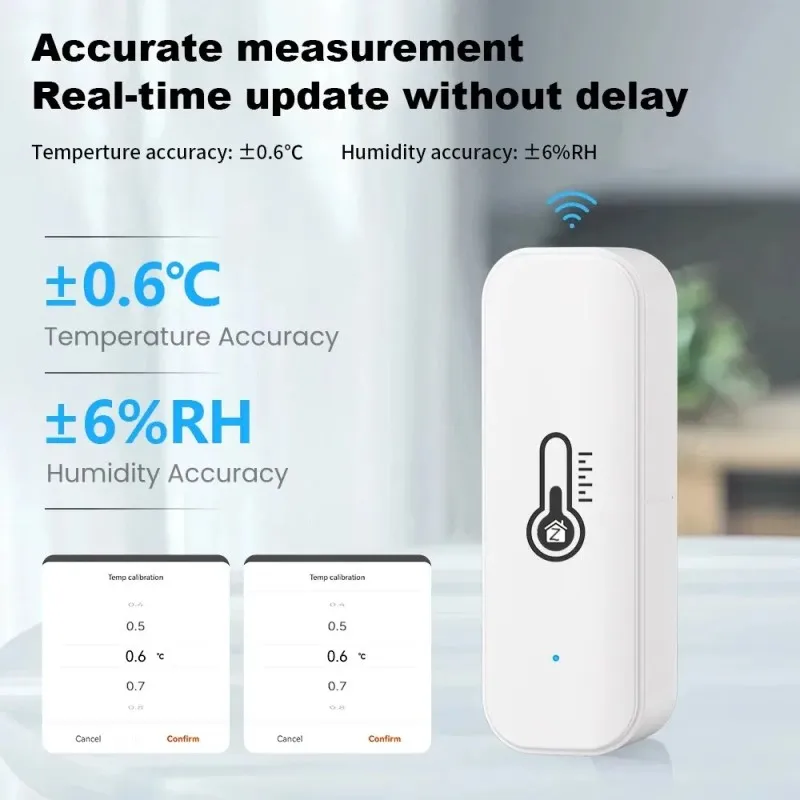 

Умный датчик температуры и влажности Tuya ZigBee с питанием от батареи, управление через приложение, термометр, гигрометр, контроллер для Alexa Google