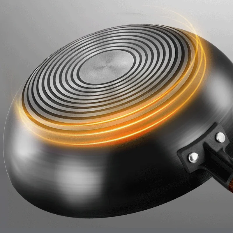 High Quality Iron Wok Traditional Handmade Iron Wok Pan Non-stick Pan Non-coating Induction and Cooker Gas Cookware