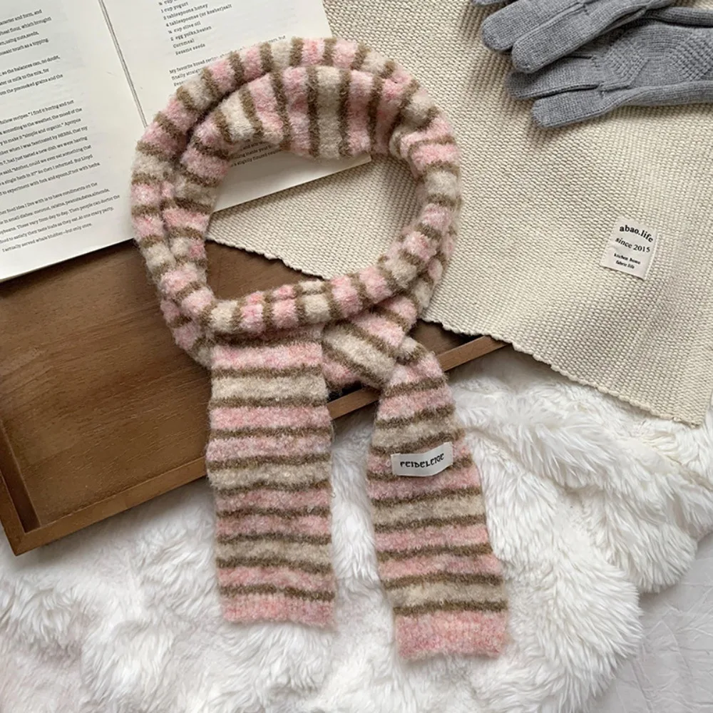 

Полосатый шарф в стиле Harajuku Y2K, аксессуар для одежды в стиле Y2K, длинный узкий шарф, корейский платок, вязаная шаль
