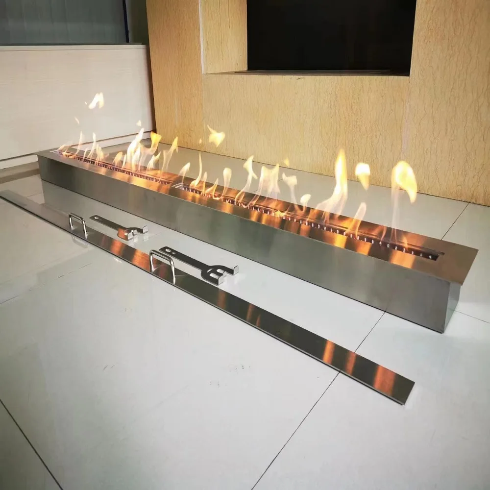 Eco-friendly 40 Inch Intelligent Electric Bio Ethanol Design Fireplace 1000mm Inserts Heater Alcohol Real Flame Fireplace view 4