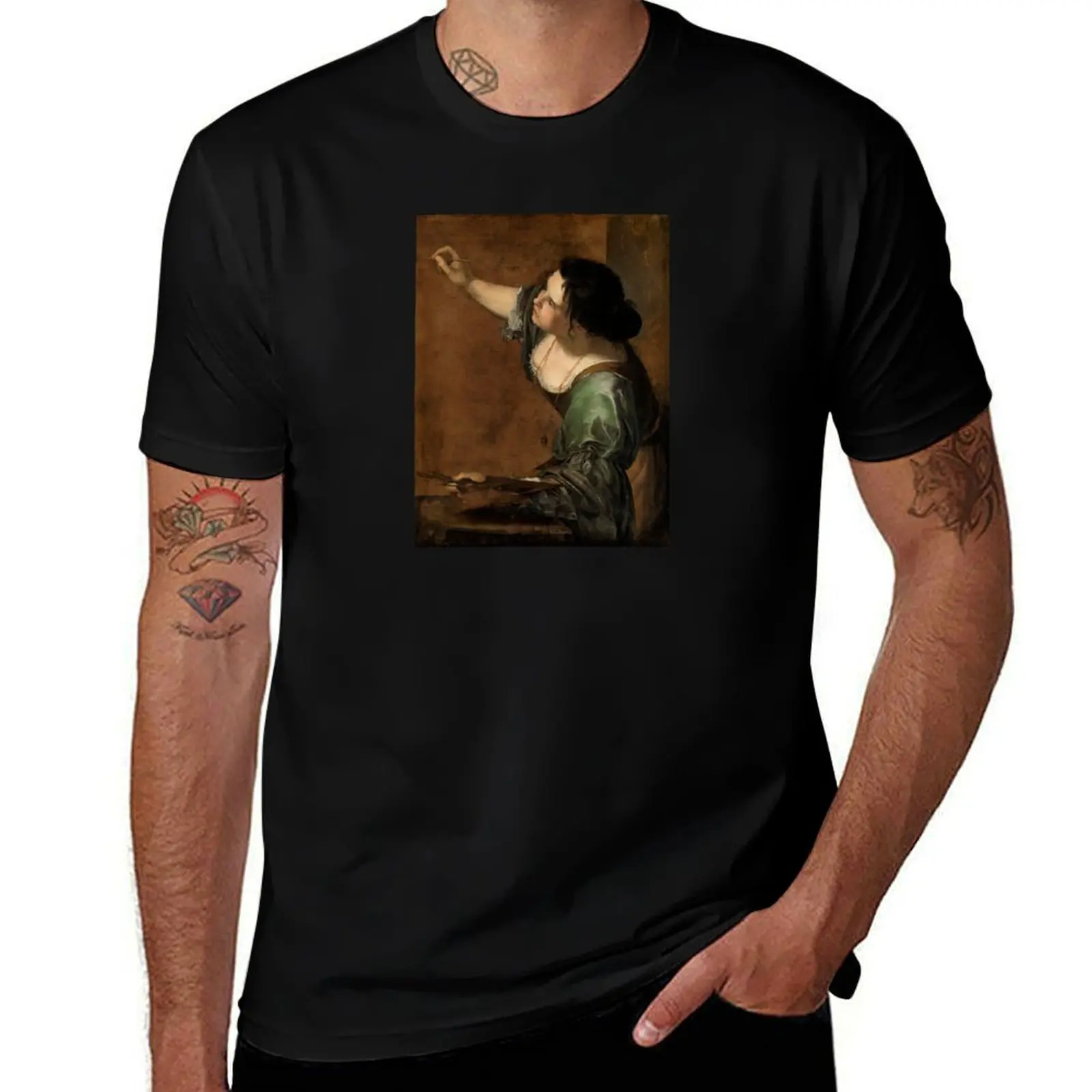 

Self-Portrait as The Allegory of Painting by Artemisia Gentileschi T-Shirt Modern Style Print T-Shirt