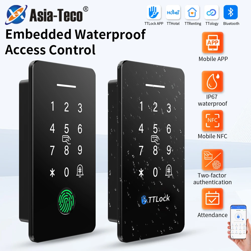 Smart Fingerprint Door Lock Biometric Access Control Waterproof Home Security TTLOCK APP RFID NFC Card Reader Keyless Entry DIY