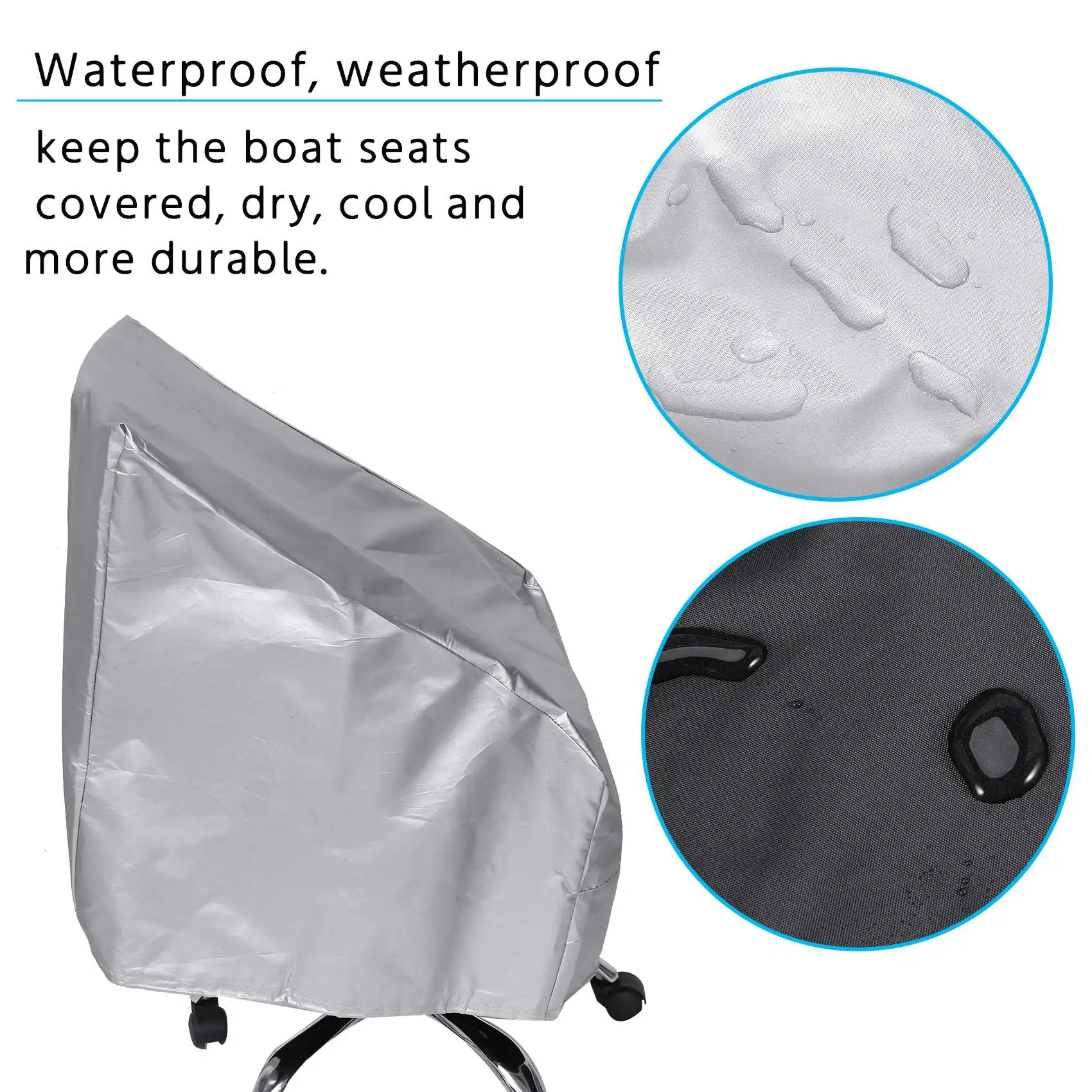 2 Pack Boat Seat Cover, Outdoor Waterproof Pontoon Captain Boat Bench Chair Seat Cover, Chair Protective Covers