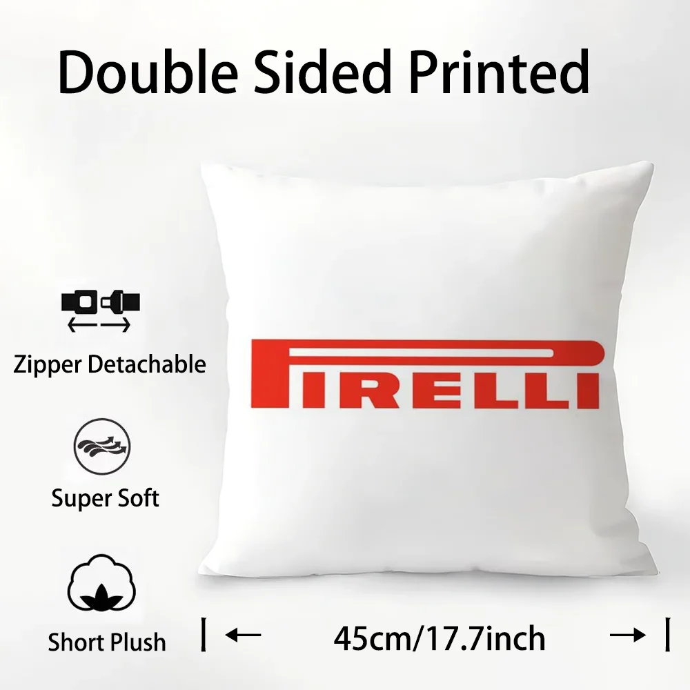 Trend P-Pirelli Pillow Case Plush Fabric Soft Double Sided Print Sofa Cushion Cover Throw Pillow Covers
