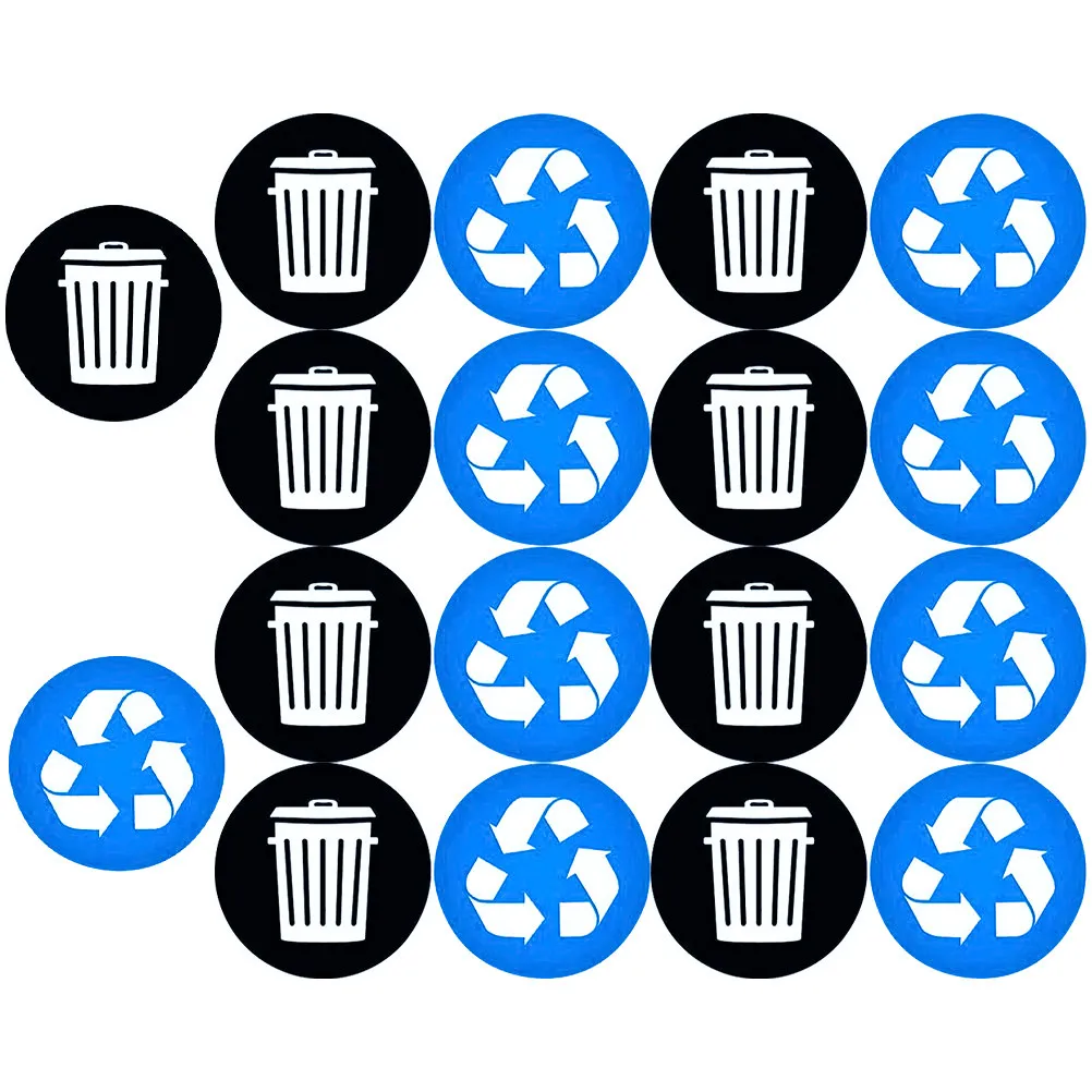 

1Set Recycling Sticker PVC Trash Can Recycle Labels Waterproof Self Adhesive Reusable Waste Sorting Decal Sticker for Indoor