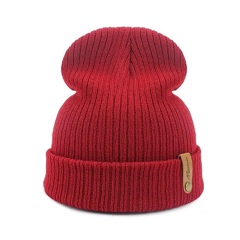 652F Stylish Streetwear Knitted Hat Winter Warm Acrylic Wool Hat Men Women Teens Hat for Outdoor Activity