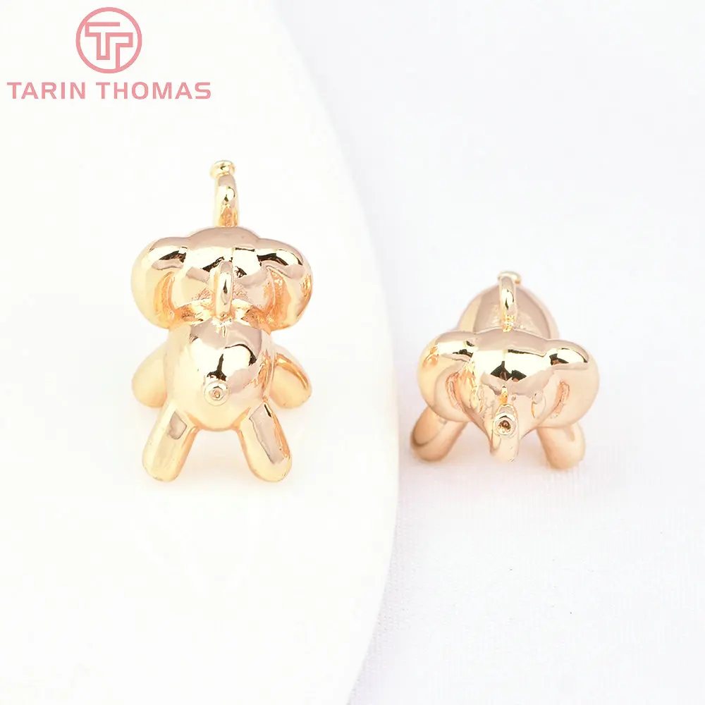 (2164) 6PCS 16x11MM 24K Gold Color Brass Small Elephant Shape Pendants High Quality DIY Jewelry Findings Accessories Wholesales