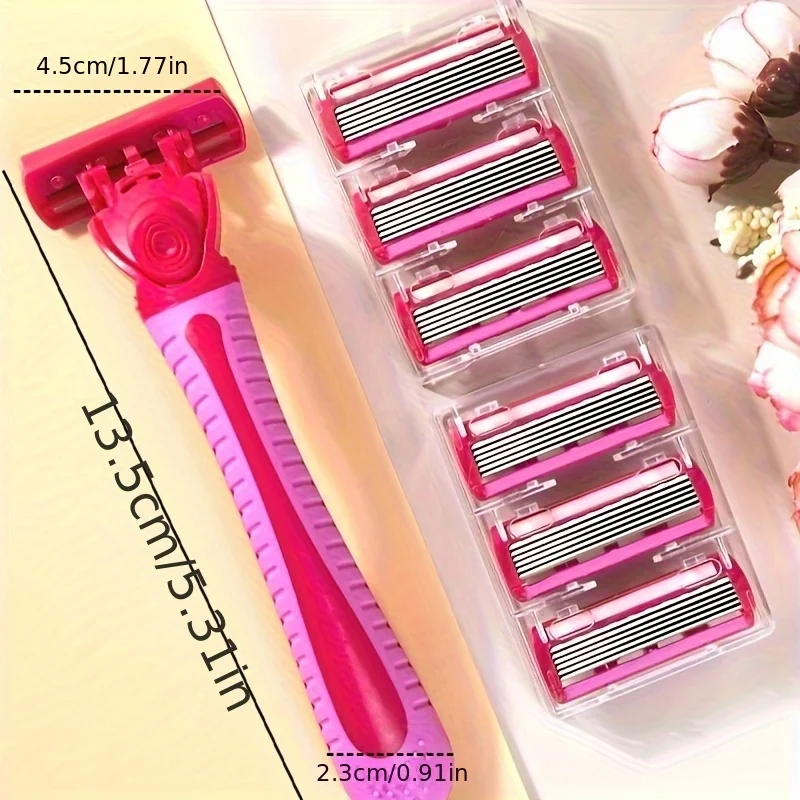 ماكينة حلاقة للنساء 6 طبقات شفرة شعر الساق تحت الإبط سكين حلاقة 6 طبقات شفرات ماكينة حلاقة يدوية عبر الحدود ماكينة حلاقة للساق #2