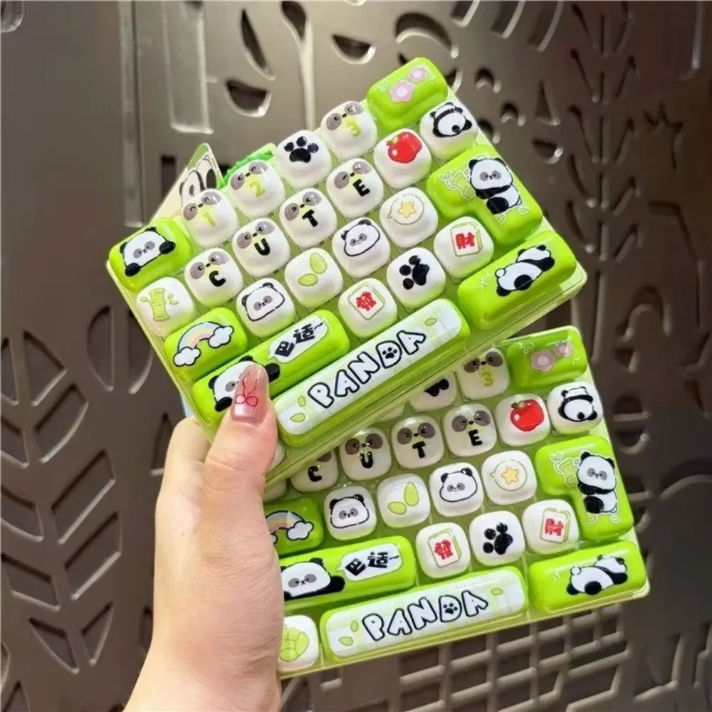 26-Key Decompression Button Cute Design Panda Print Mini Keyboard Pendant Transparent Dual-Tone Simulation Keyboard