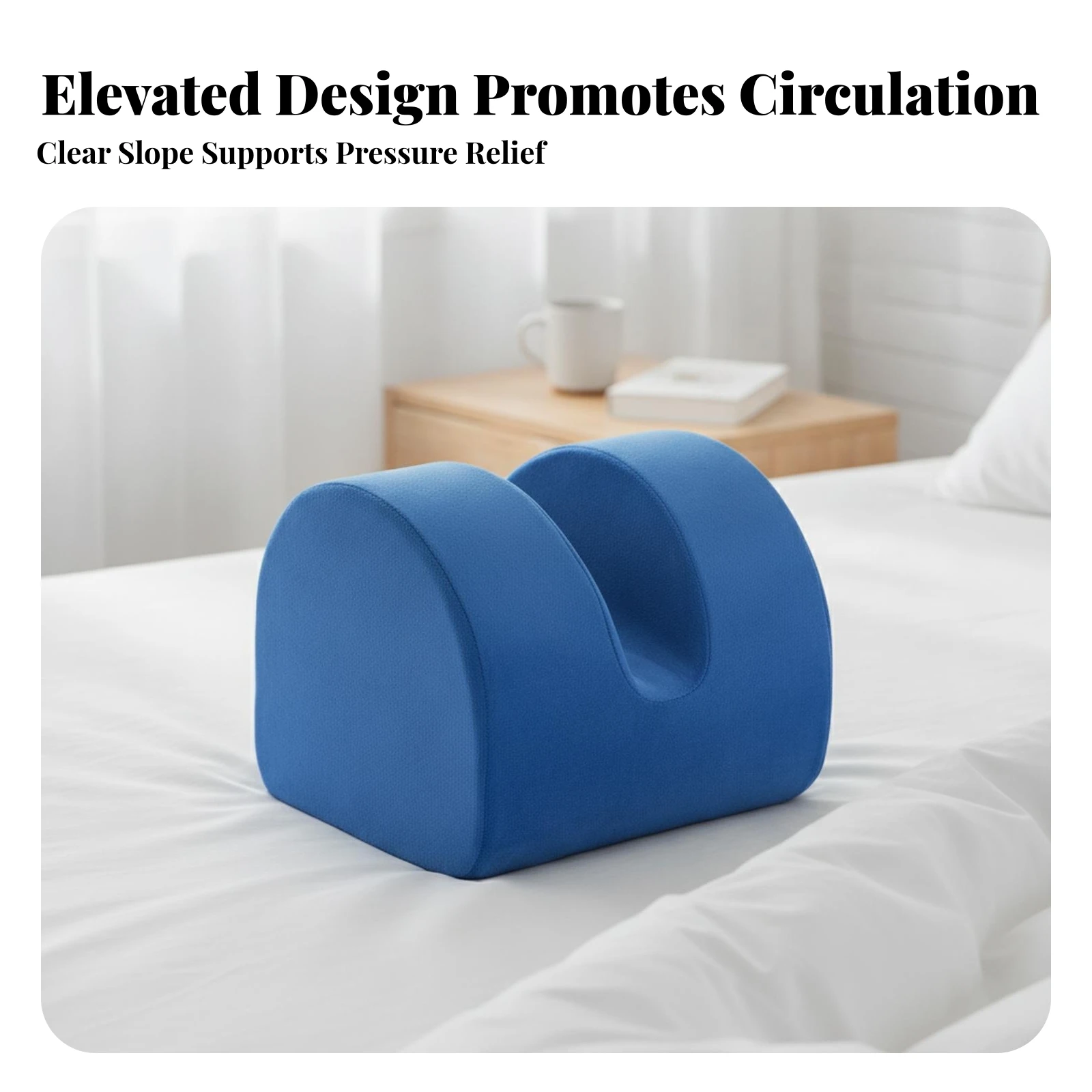 Leg Elevation Cushion Machine Washable Ankle Elevation Pillow U-Shaped Ankle Cushion Stable for Post-Surgery Patients, Bed, Sofa