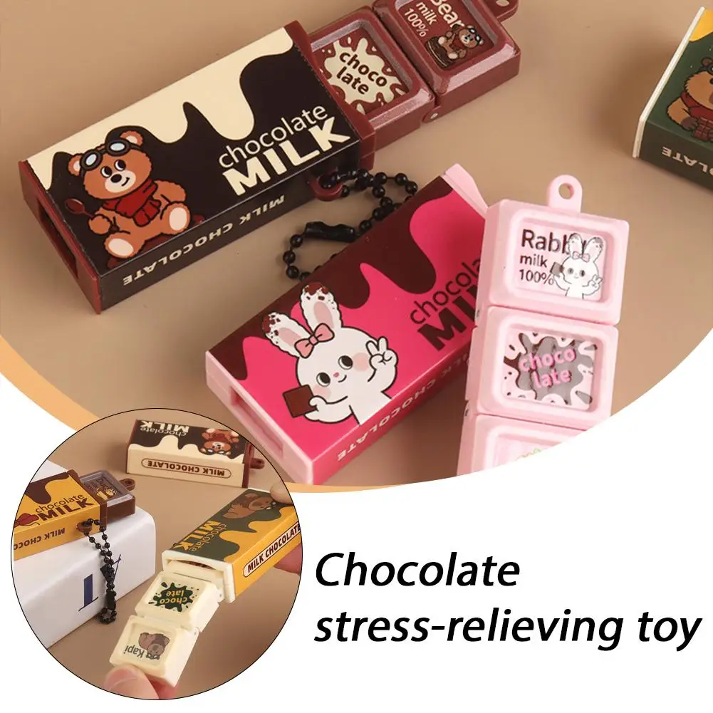 Realistic Chocolate Stress-Relieving Toys Bendable Clip Toys Keychains Sensory Toys Novelty Backpack Charms Children's Gifts