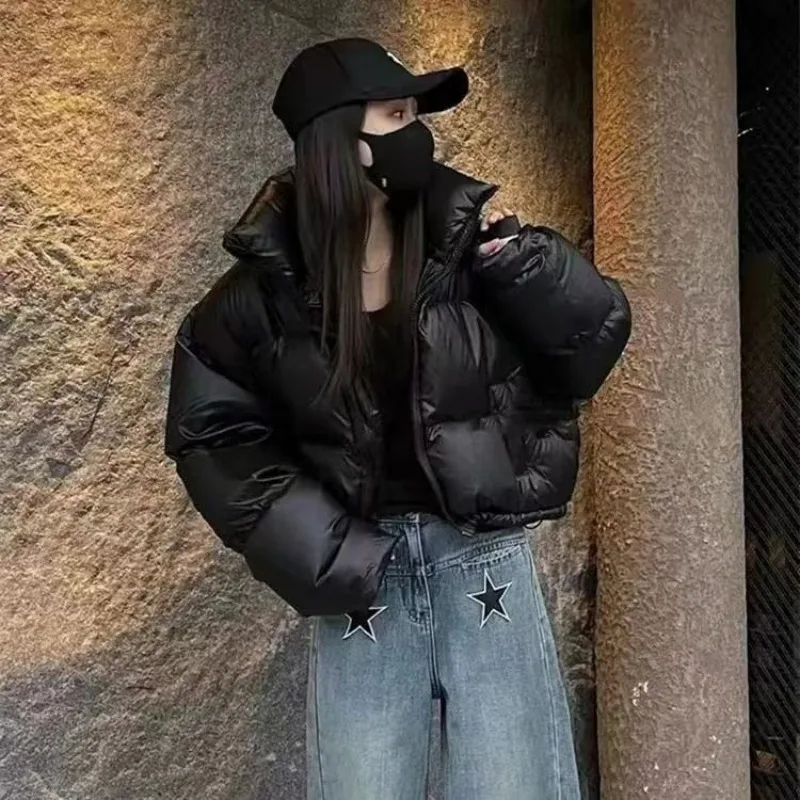 

Stand-up Collar Trendy Down Cotton Clothes Women's Short Korean Version Loose Thickened Fashionable Foreign Style Bread Clothes