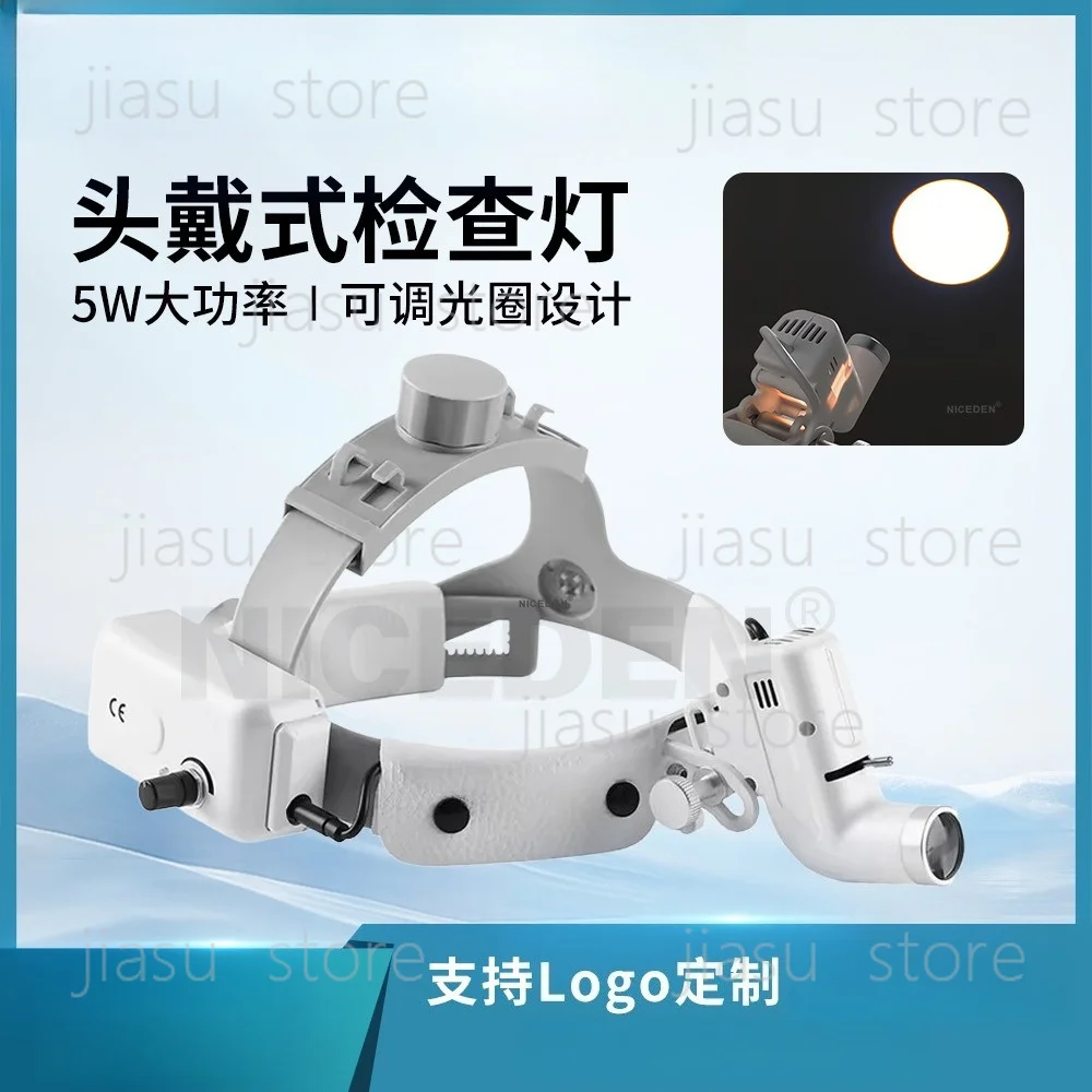 5WAdjustable Aperture LED Dental Headlight Head‑Worn Surgical Head Lamp for Orthopedic Surgery, Compatible with Magnifying Loupe