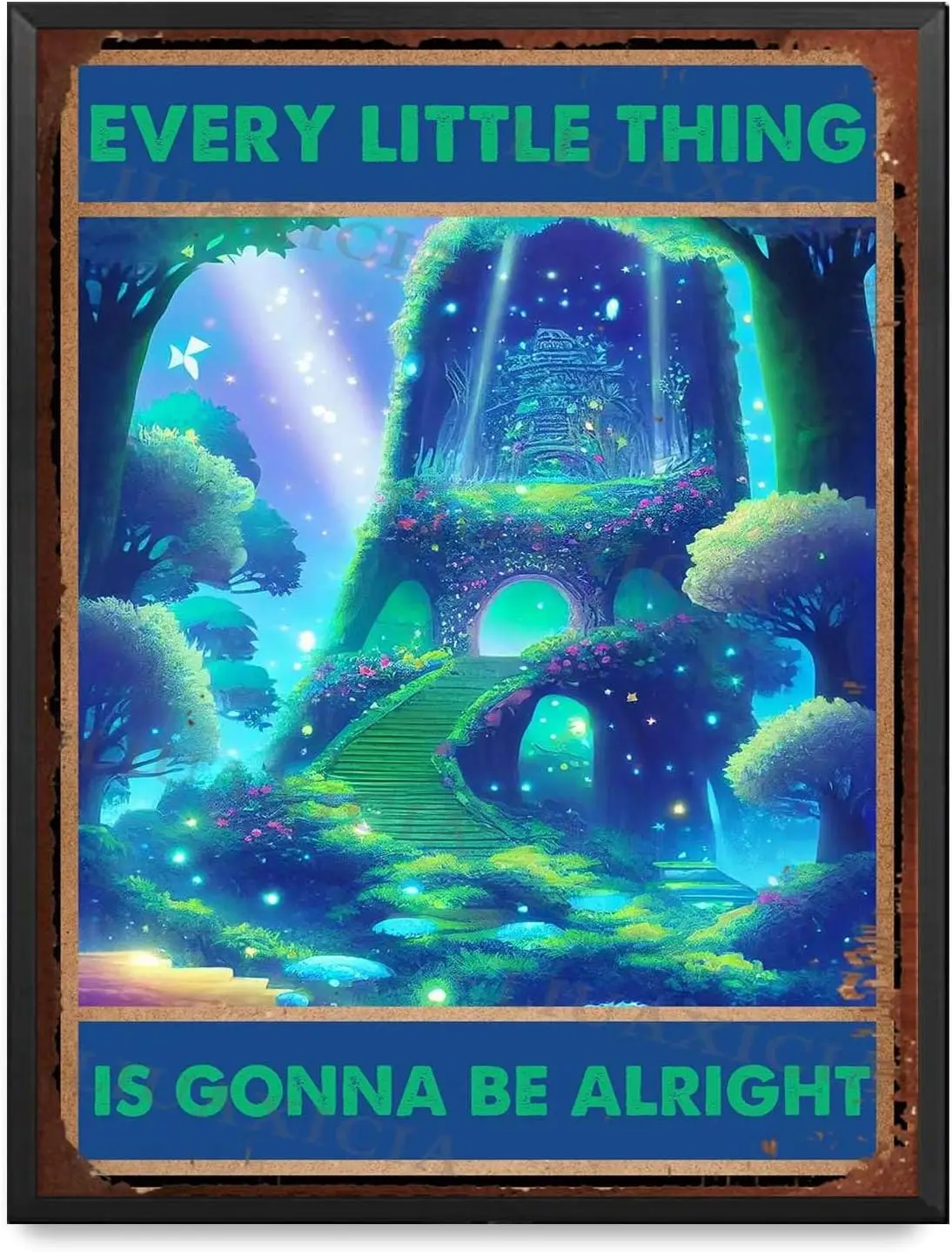 Metal Sign Retro Every Little Thing Is Gonna Be Alright For Dining Office Farmhouse 12.00