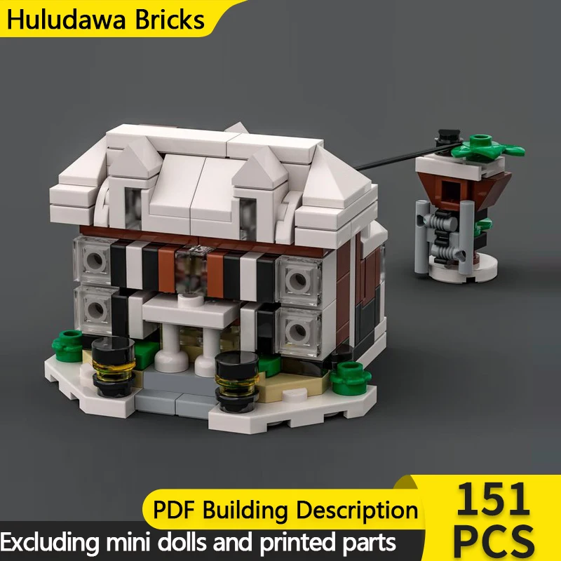 

City Street View Model MOC Building Bricks Micro Alone Snow House Modular Technology Children Holiday Gifts Assemble Toys Suit