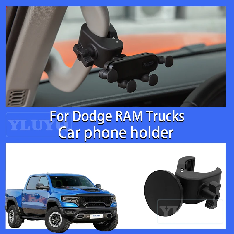 

For Dodge RAM Trucks Car Phone Holder A-Pillar Armrest Magnetic Mount Cup Holder Car Interior Accessories