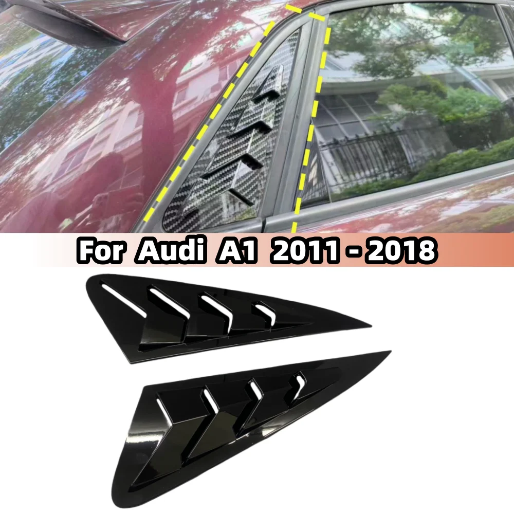 Capa do obturador da janela traseira para audi a1 2011-2018 quarter janela persianas lado ventilação guarnição grade acessórios do carro preto/carbono olhar