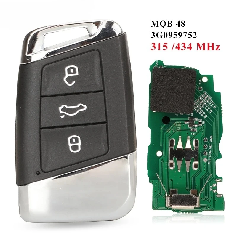 

Smart Remote Car Key MQB48 315/434MHz for VW Magotan Passat B8 Suberb A7 Golf7 Tiguan Variant 2015-2019 Keyless Fob
