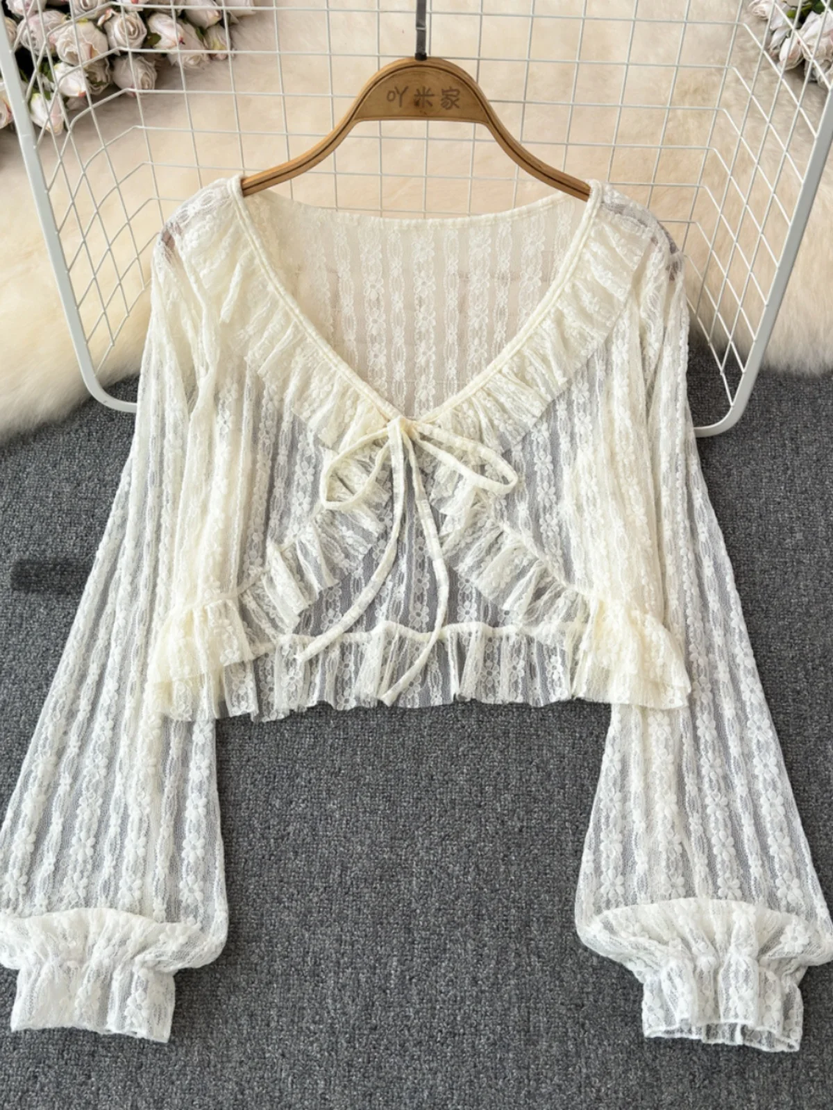 كارديجان دانتيل مفتوح للنساء، فساتين صيفية بحمالات، ملابس خارجية رقيقة، شال بحزام، قميص مكيف هواء قصير، طبقة خارجية خفيفة