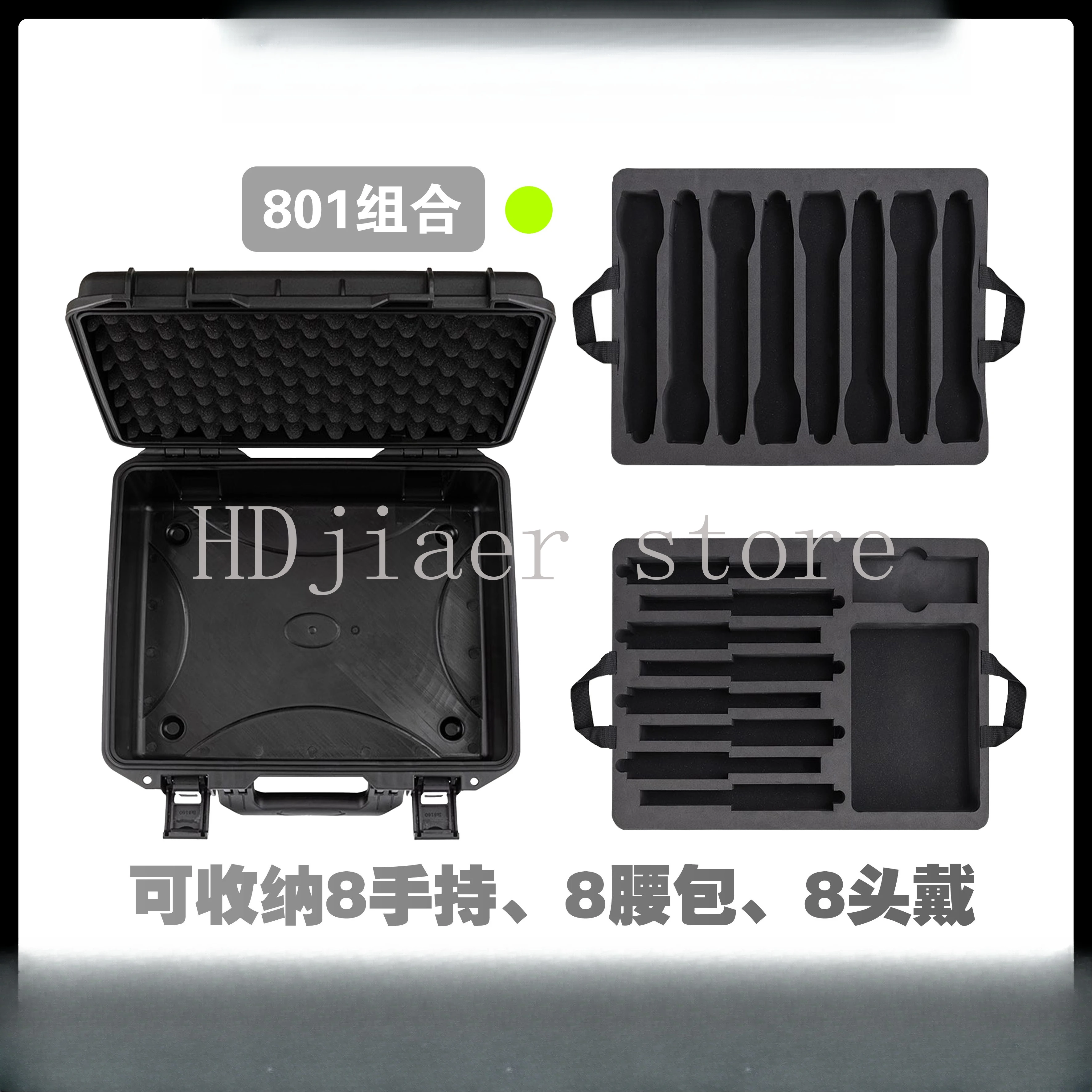 

801 Butterfly Model 8-Microphone Storage Case Headset/Waistpack Microphone+Monitoring Headphone Case for Special Performance Use