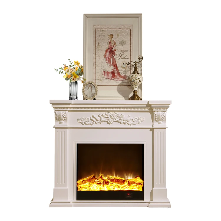 Remote Control Electric Fireplace Heater with 7-Color Flames Freestanding Design Waterproof Luxury Style