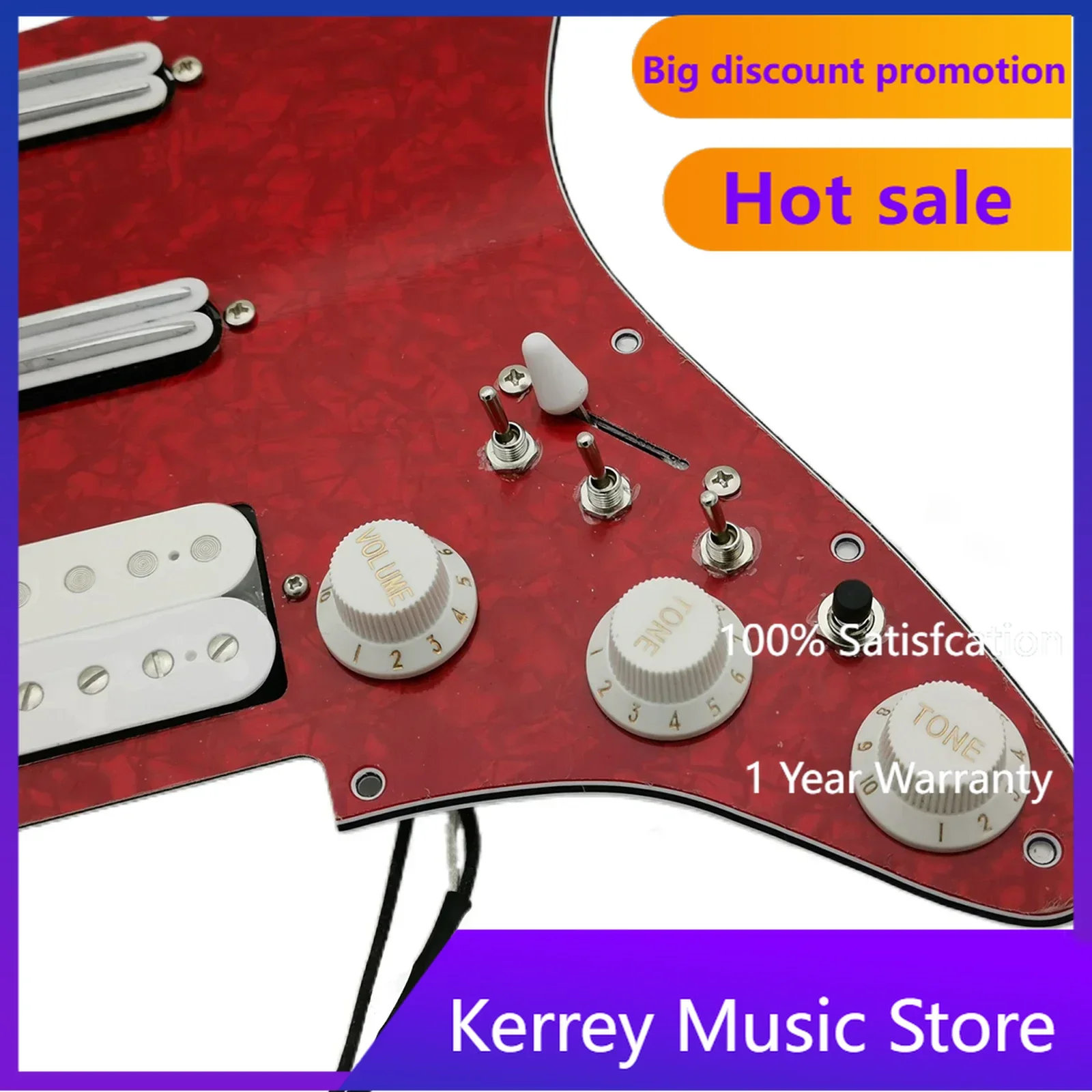 

Prewired loaded Pickguard Guitar Pickups Humbucker Pickups Alnico 5 HSS Wiring Harness Push-Pull Single Cut Set For /Guitar