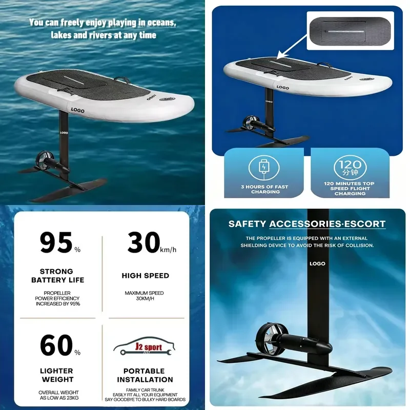 High Quality 45km/h Long Range Battery PVC Shell Motor Power Jet Fly Efoil Surf Board Surfboard Set