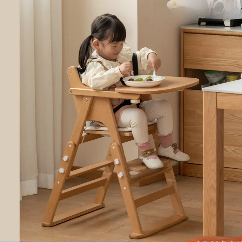 كرسي مرتفع خشبي للأطفال بارتفاع قابل للتعديل ، مقعد تغذية متعدد الوظائف للأطفال الصغار ، كرسي مرتفع للأطفال ، كراسي متنامية ، جودة ممتازة