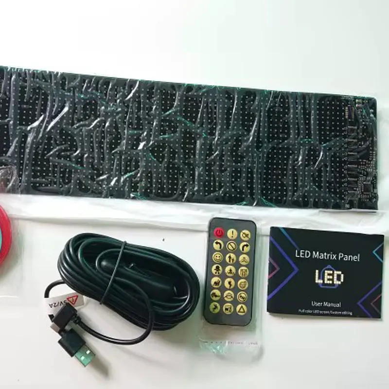Wyświetlacz LED Matrix Pixel Panel Elastyczny RGB Wzory Samochodowe Graffiti Tekst Przewijany Animacje Przypomnienia Sklepowe Światło Bluetooth