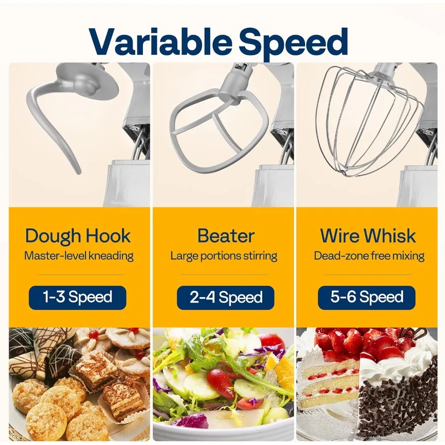 9 in 1 Multifunctional Stand Mixer with Fermentation Function for Home Kitchen Use: 6 Speed Settings 7.5 Quart Capacity Builtin