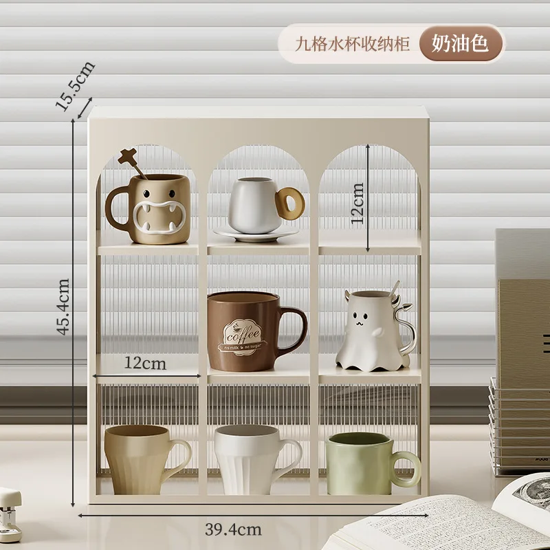 HYS Creative Cup Home Desktop Cup Storage Simple Acrylic Water Cup Tea Coffee Glass Nano Box