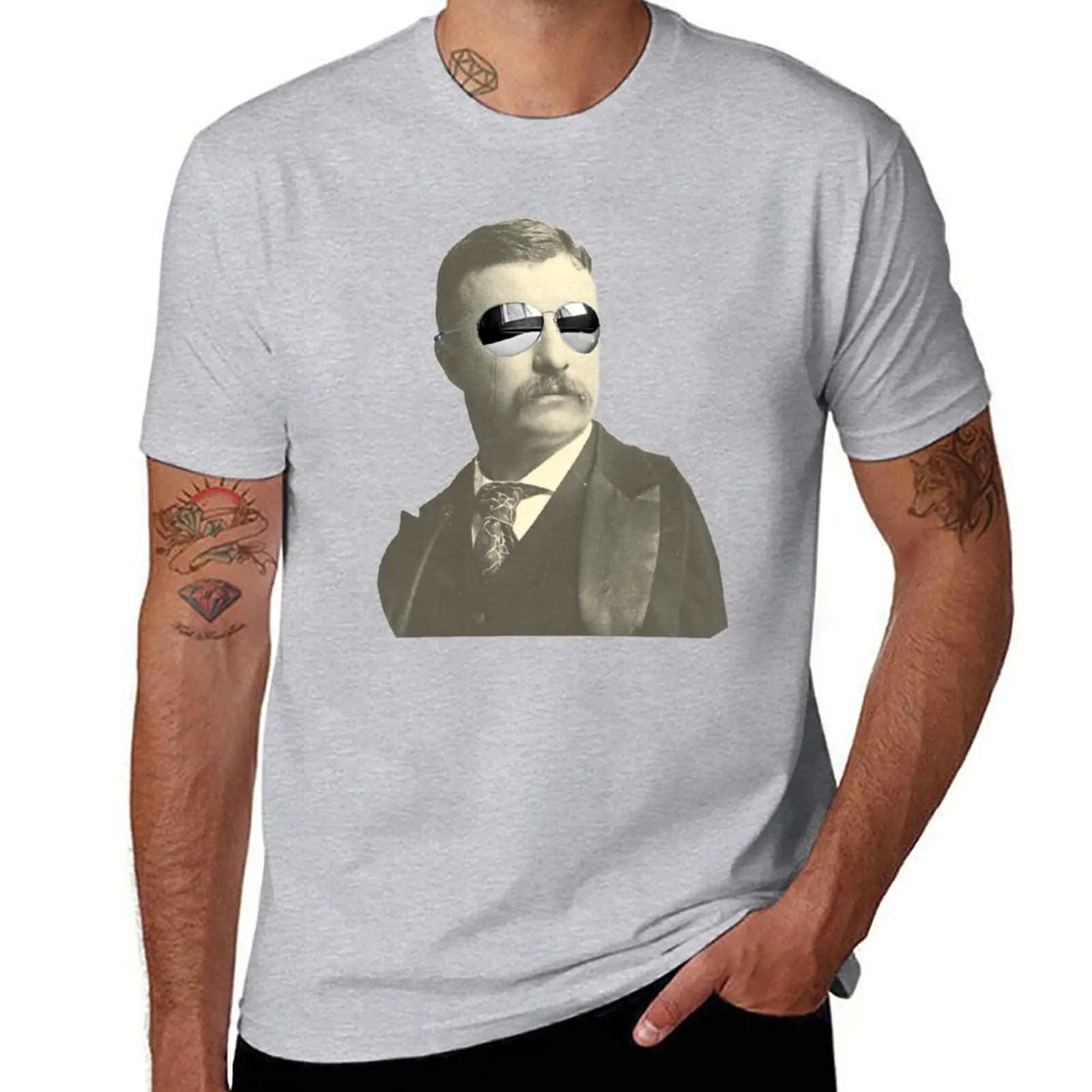 

New Tight Teddy Roosevelt T-Shirt Short sleeve Short sleeve tee Blouse boys t shirts mens clothes