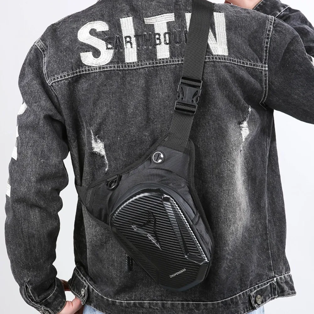 New Nylon Travel Side Bag Waterproof Black Shoulder Bag Multiple Pockets Lightweight Crossbody Bags for Men