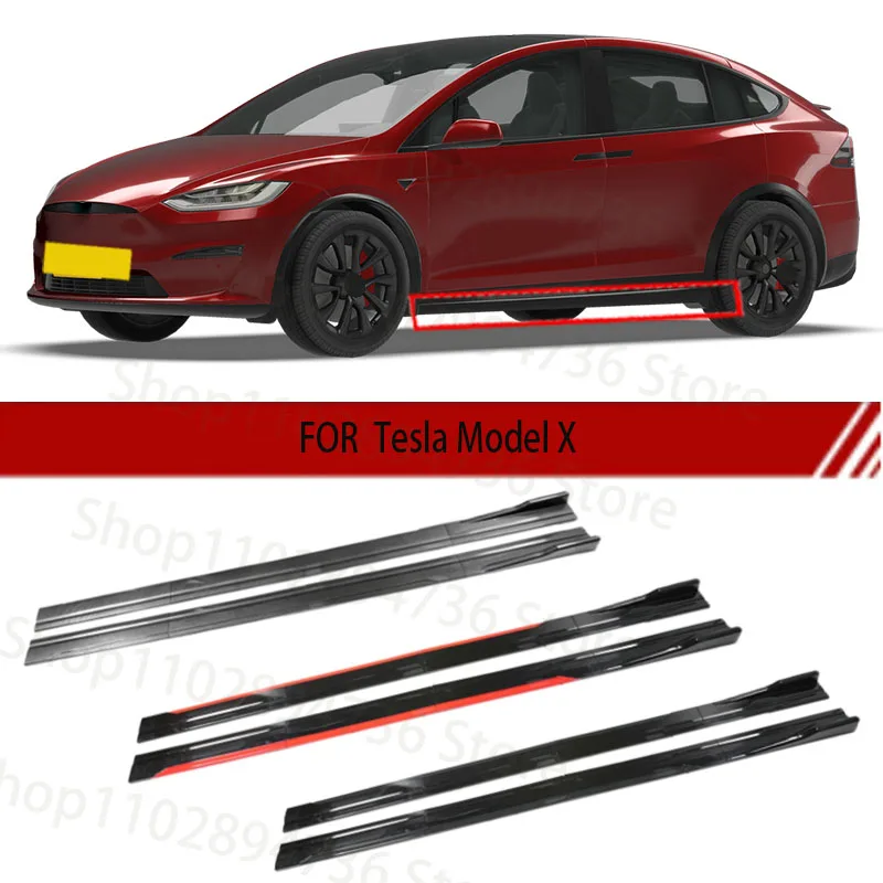 

FOR Tesla Model X 2M Car Side Skirt Extension Plate Lip Separator Bumper 2.18M Racing Side Spoiler