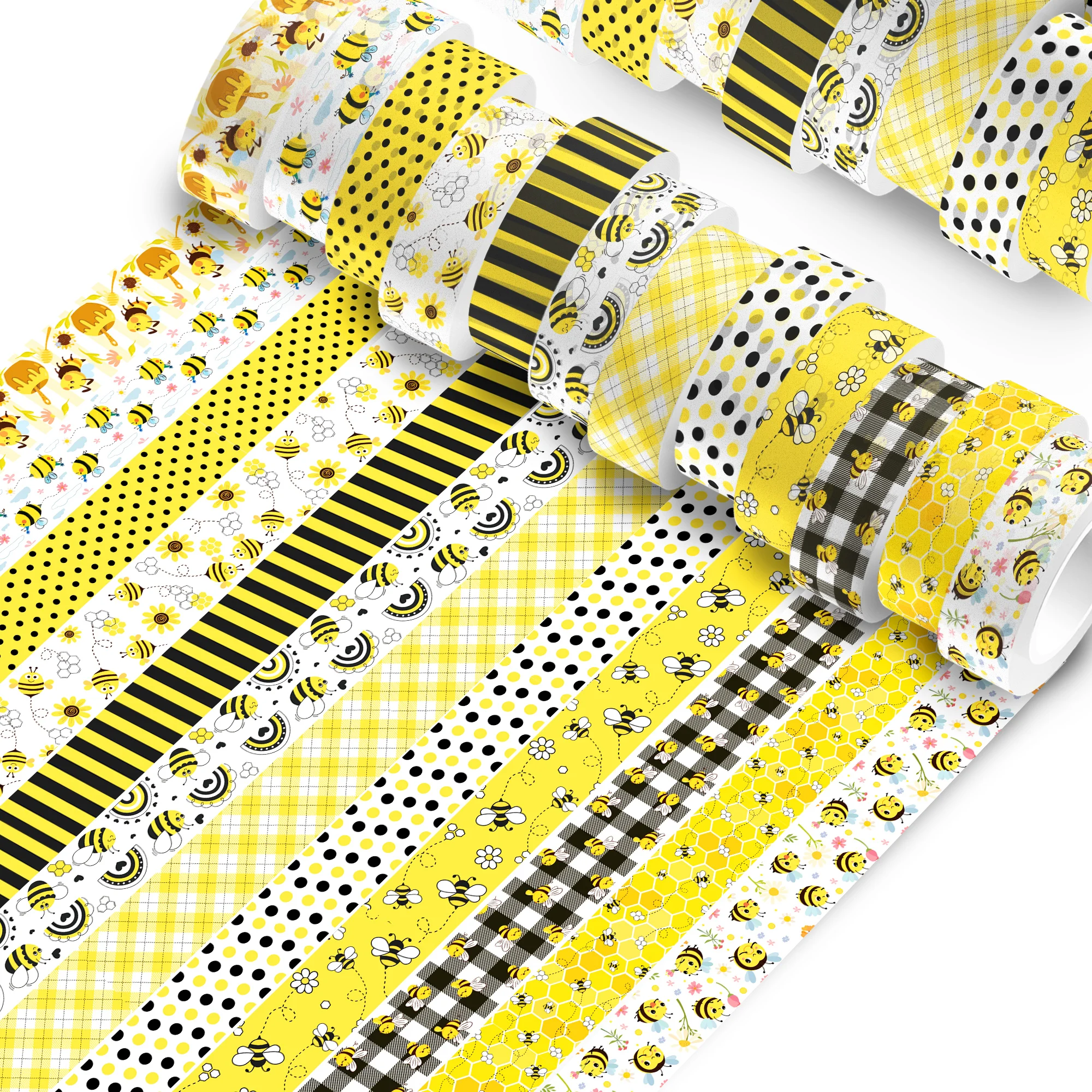 Cartoon Honey Bee Sunflower Craft Paper Pads Cutting Dies and Washi Tape Label Art Background Origami Scrapbooking Card Making