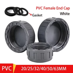 1-100pc 20-63mm Grey PVC Female End Cap Aquarium Fish Tank Drain Cap Screwed Cap Garden Irrigation Pipe Connector Water Tube Cap