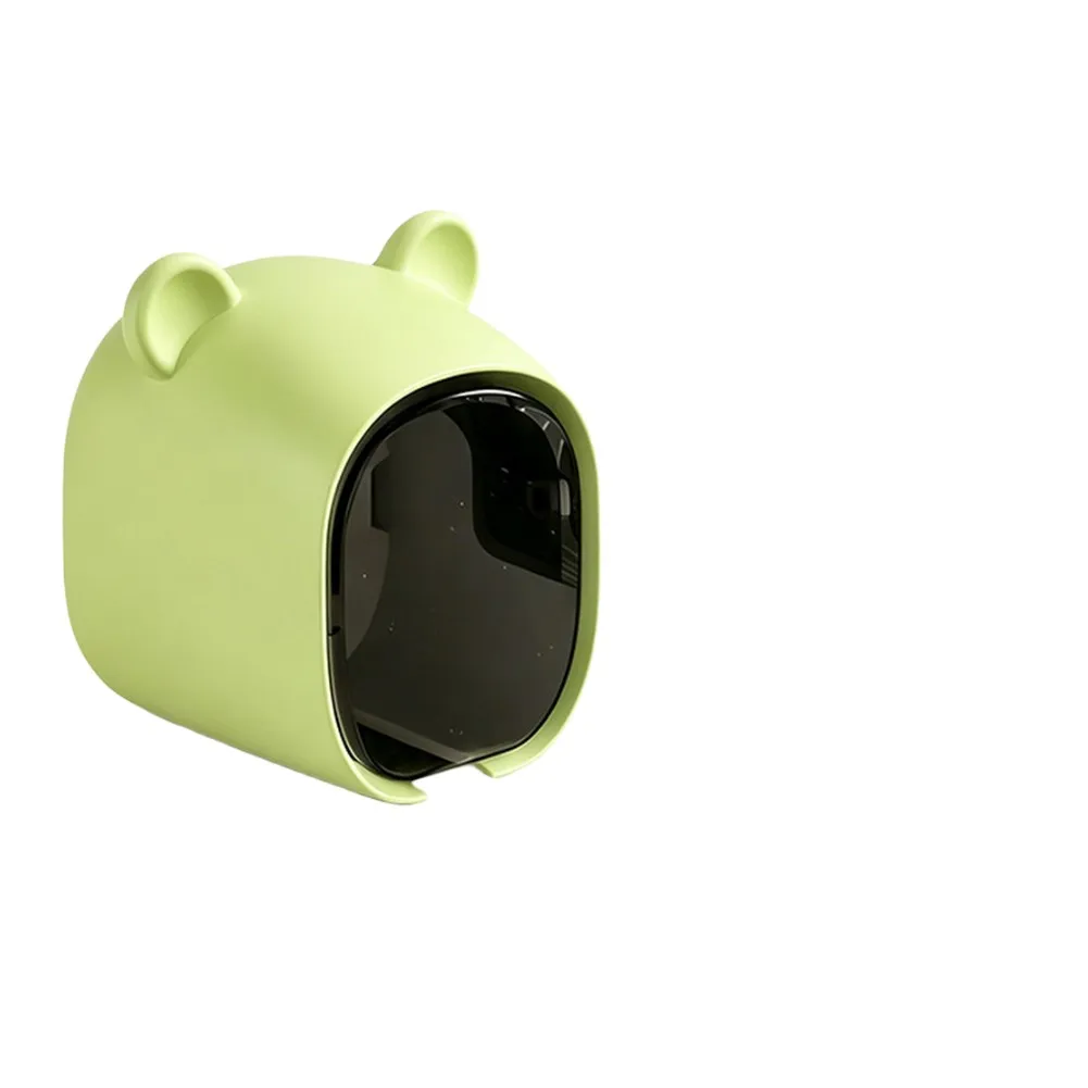 Cartoon Style Wall Mounted Toothbrush Holder ABS Material No Drill Setup Ventilation Holes for Quick Drying Bathroom Accessory