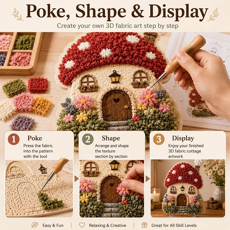Whimsical Village 3D Fabric Po - огляд і ціна Art Craft Village