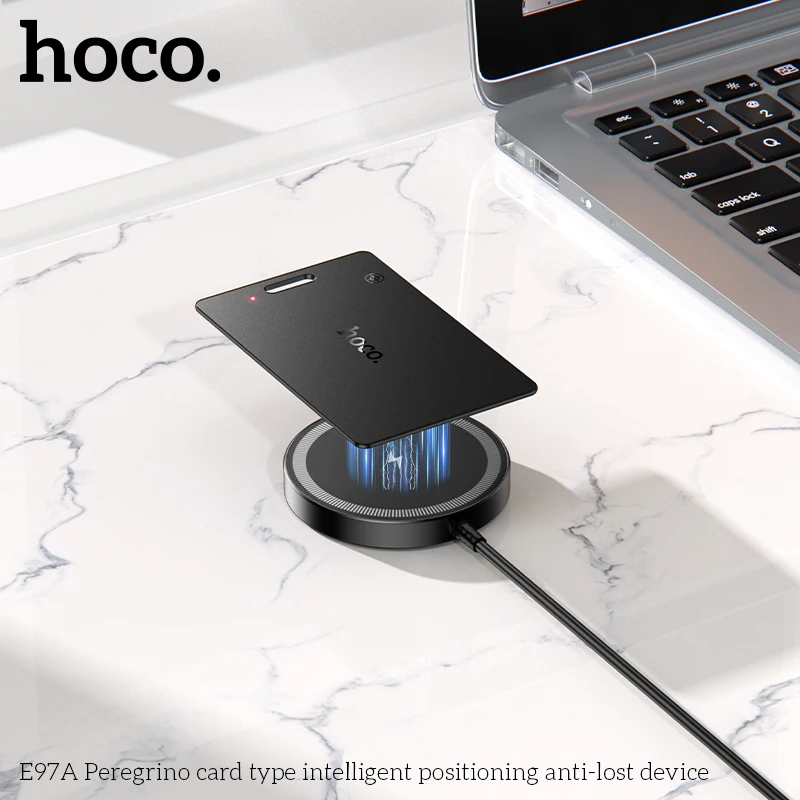 HOCO E97A Mini Finder Tracker Tag per schede per telefono cellulare Android Google Trova il mio localizzatore Dispositivo anti-smarrimento intelligente di ricarica wireless