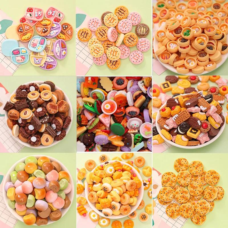 20pcs Random Candy Cute Mixed Resin Sweets Flatback for DIY Crafts Jewelry Making Supplies Ornamen Accessories Materials