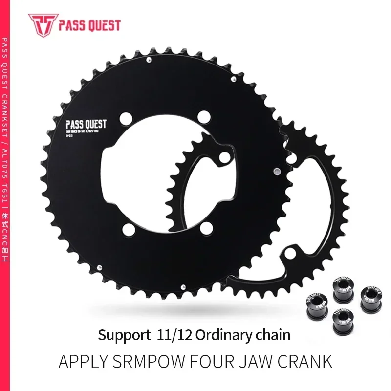 

PASS QUEST for SRAM SR110BCD 2X Sprocket AERO road Bike Gravel Bike 11-12 Speed Bicycle Chainwheel