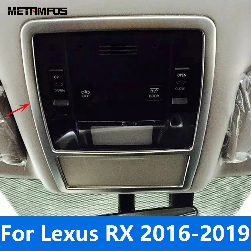 For Lexus RX 2016 2017 2018 2019 Matte Front Rear Reading Light Lamp Cover Trim Decoration Frame Interior Car Accessories