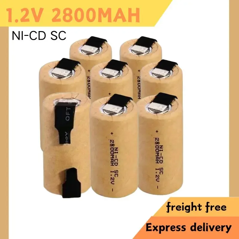 Batteries Ni-CD SC rechargeables pour outils électriques, 100% mAh, coussretours haute puissance C 10C 2800 V, perceuse électrique, tournevis, nouveau, 1.2