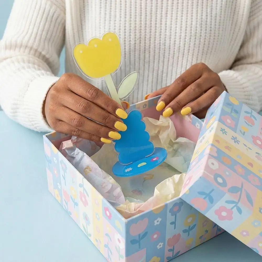 Cute Cartoon Acrylic Memo Clip Decoration Flower Shape Cartoon Note Holder Easily Grip Korean Style Photo Display Stand