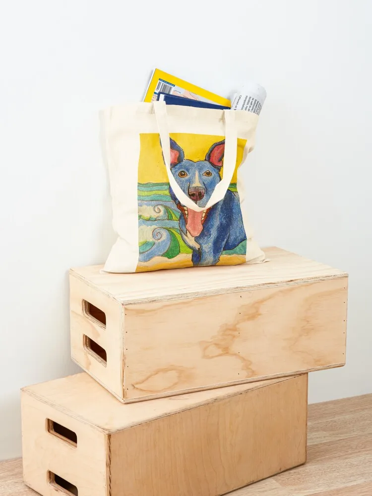 حقيبة Kelpie Pop Art Tote حقيبة قابلة للطي وقابلة لإعادة الاستخدام حقيبة تسوق محمولة حقائب شاطئ نسائية من القماش المخصص